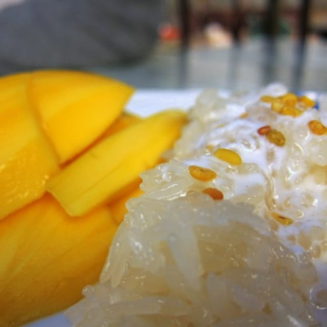 Seasonal Fresh Mango and Coconut Sticky Rice.