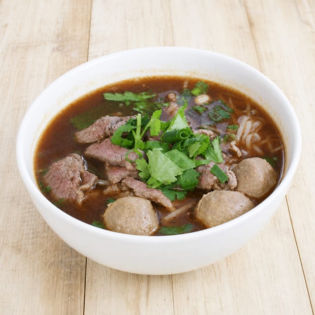 #50) Beef & Beef Meatball Noodle Soup.
