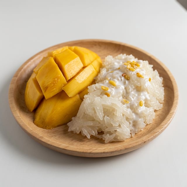 Seasonal Fresh Mango and Coconut Sticky Rice.